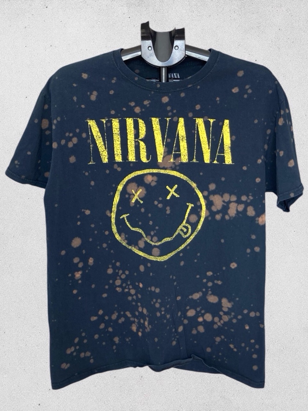 Nirvana Bleach Wash Graphic T-Shirt | Size Large